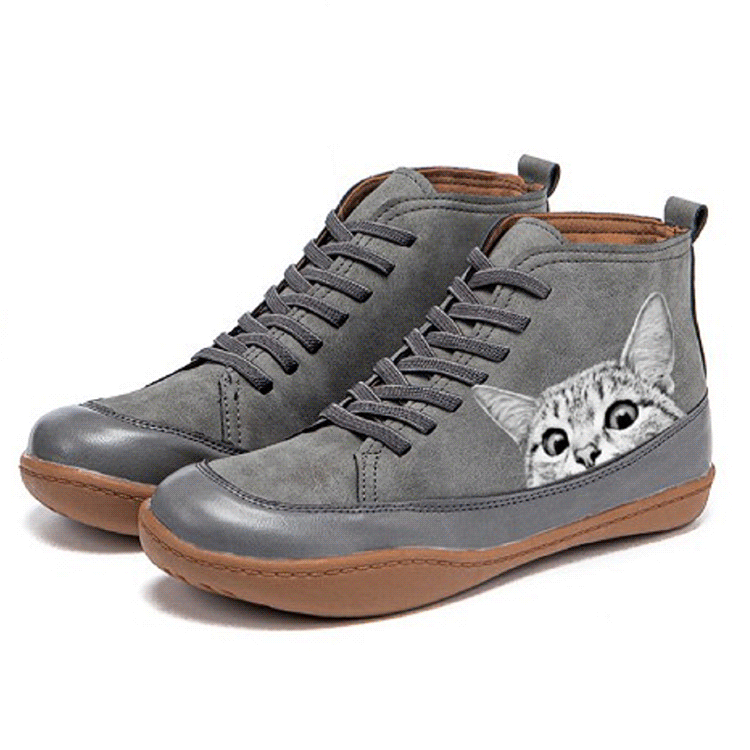 【35-43】 2026 nuevos zapatos cómodos con estampado de gatos para mujer