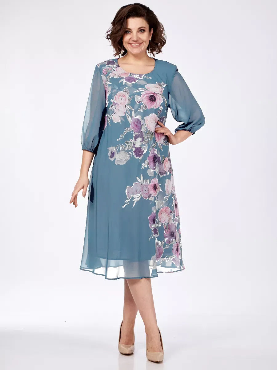 🌸 49% sleva 💥💕【S-5XL】2025 nové vysoce kvalitní elegantní jarní šifonové šaty s květinovým potiskem🌷
