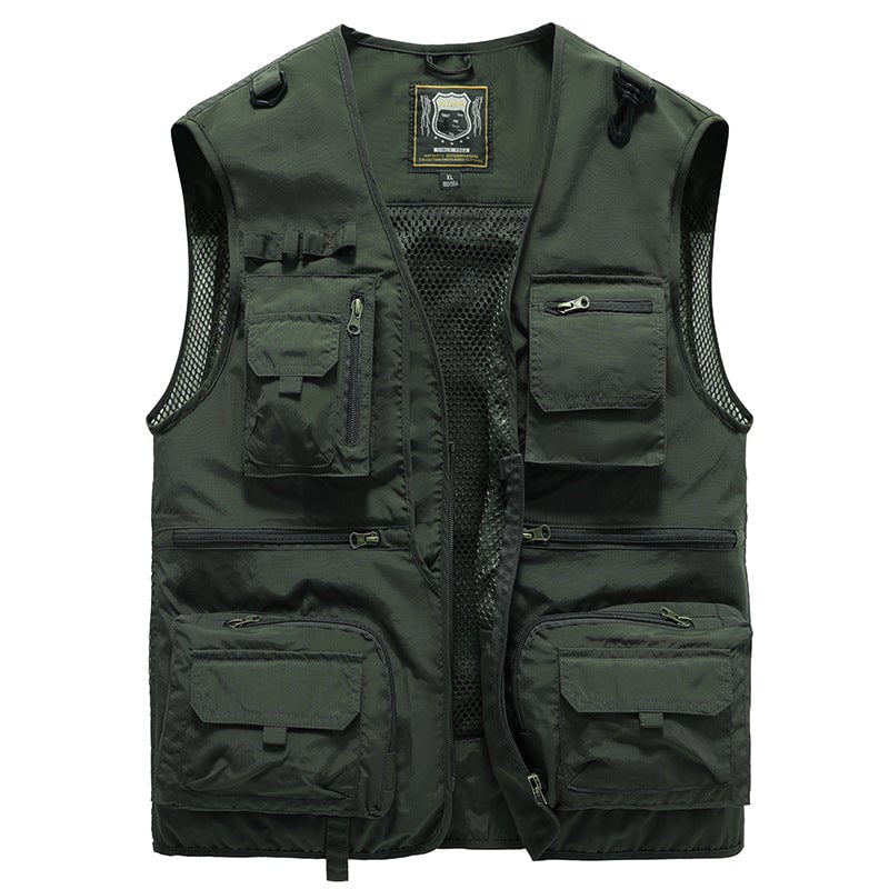 😎【S-5XL】Chaleco multibolsillos para ropa de trabajo al aire libre de verano.