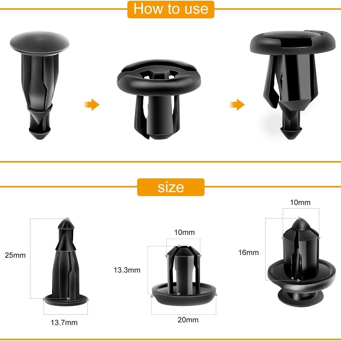 🔥🔥【Juego de 150 piezas + alicates】🧰🛠️Juego de hebillas de plástico para tornillos de expansión automotrices