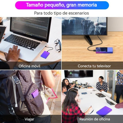 【80GB】Disco duro portátil gran capacidad y almacenamiento fácil de transportar