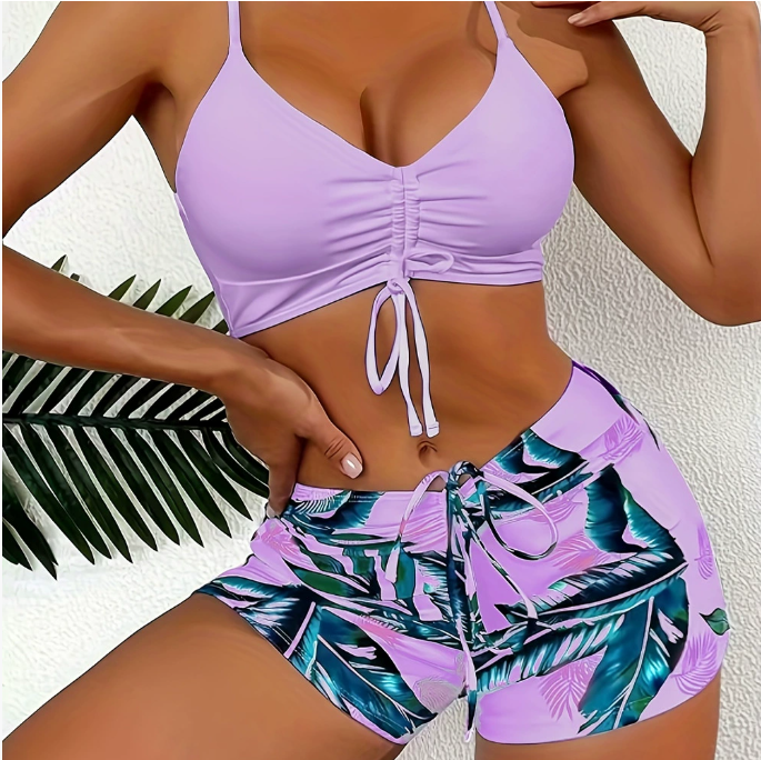 🏊‍👙【Letní novinky】🌴 Elegantní plavky s potiskem pro větší velikosti