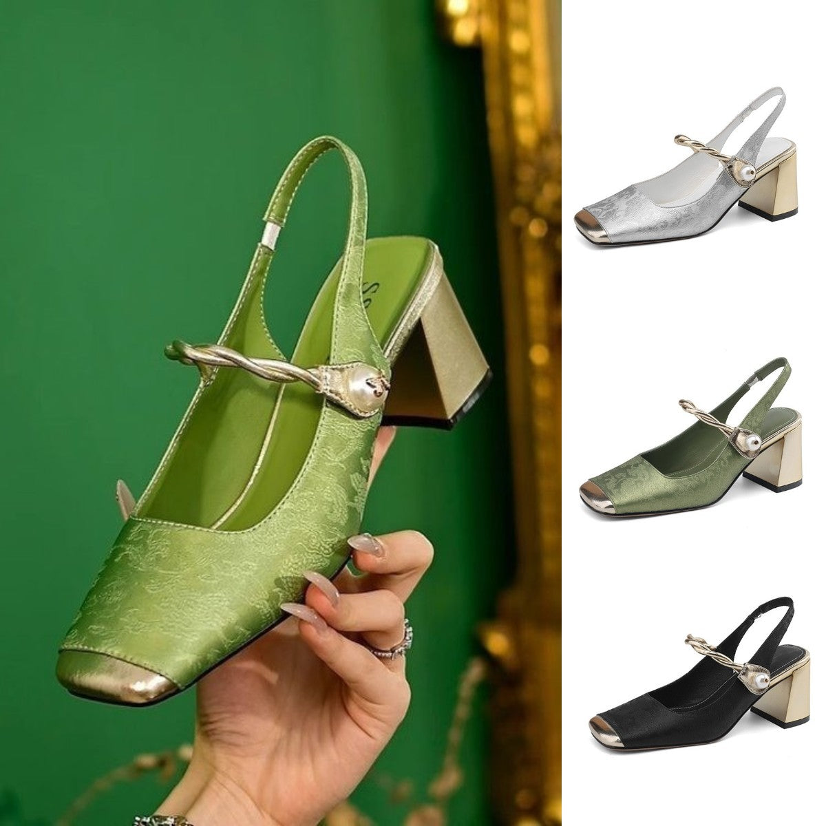💕🌈【35-40】✨Dámské boty Mary Jane, s retro vzorem a vyšívanými květinami, trendy, léto 2025👡