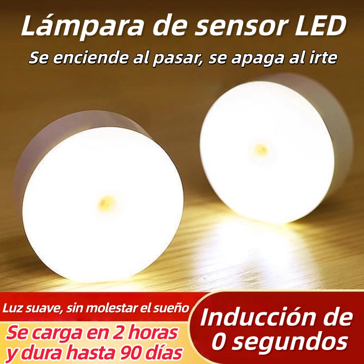 🏡💡【Compra 2 y llévate 2 gratis】Luz LED inteligente que detecta el cuerpo humano, fácil de cargar y práctica