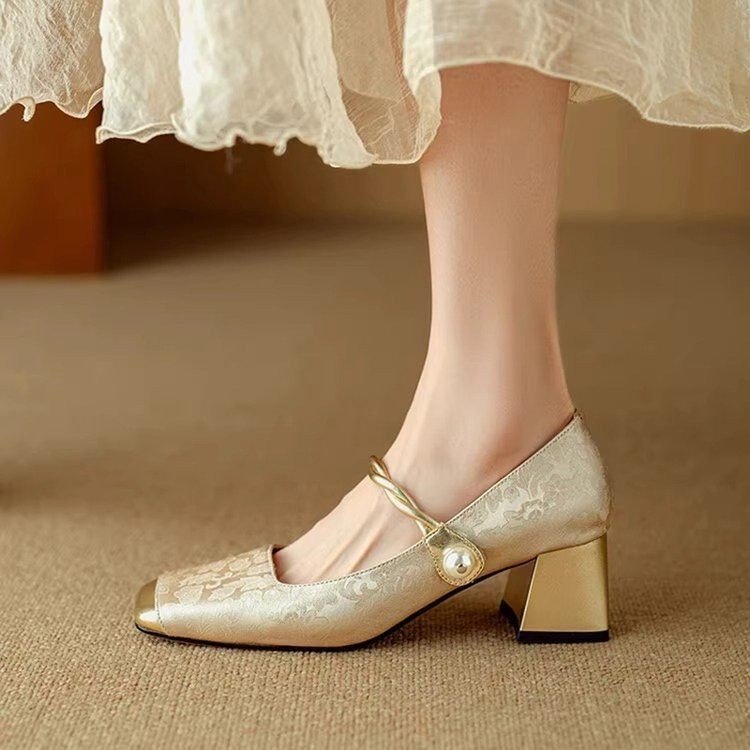 💕🌈【35-40】✨Dámské boty Mary Jane, s retro vzorem a vyšívanými květinami, trendy, léto 2025👡