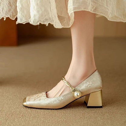 💕🌈【35-40】✨Dámské boty Mary Jane, s retro vzorem a vyšívanými květinami, trendy, léto 2025👡