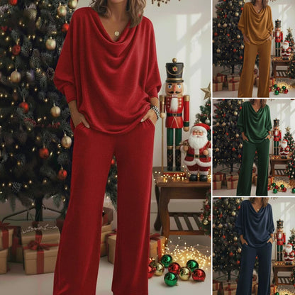 📢📢¡50% de descuento! Conjunto de dos piezas: cómoda camisa de franela y pantalón con elástico en el cuello.