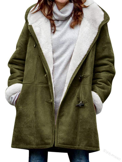 🥼🔥【Omejena ponudba 50%】💖[S-5XL] Nova modna topla ženska jakna s kapuco iz leta 2025 s podlogo iz semiša in volne