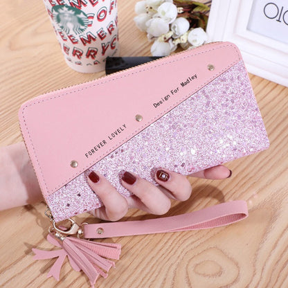 🔥【Compra 1 y recibe 1 gratis】👛 Billetera para mujer de gran capacidad con doble cremallera y diseño moderno en contraste