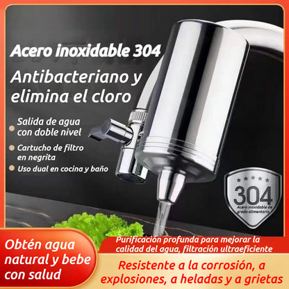 🔥【Pago contra reembolso】🏆Purificador de agua para grifos domésticos de acero inoxidable sin instalació
