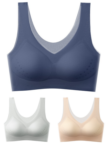 ❄️🧊【Oferta limitada】✨【Juego de 3 piezas】【40–120KG】Sujetador push-up de seda helada 2026 – sin costuras, ligero y transpirable ❄️💃【Comodidad diaria máxima】