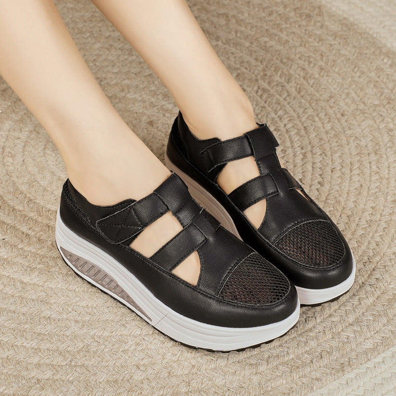 🔥【35-41】👣Nuevas sandalias de verano con suelas gruesas, velcro y detalles perforados para 2026.