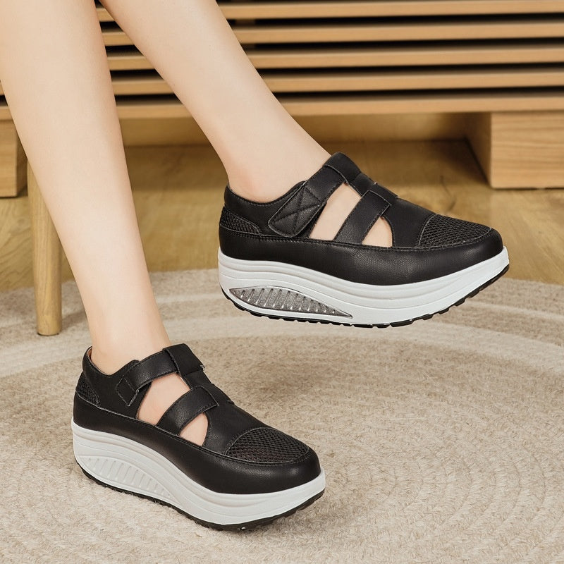🔥【35-41】👣Nuevas sandalias de verano con suelas gruesas, velcro y detalles perforados para 2026.
