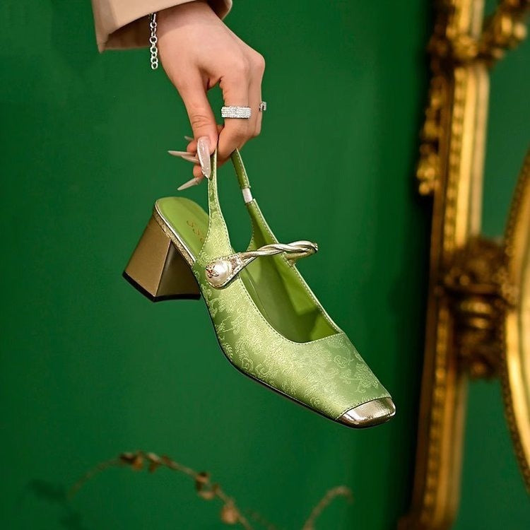 💕🌈【35-40】✨Dámské boty Mary Jane, s retro vzorem a vyšívanými květinami, trendy, léto 2025👡