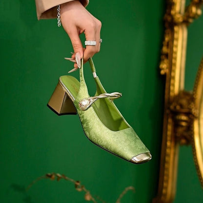 💕🌈【35-40】✨Dámské boty Mary Jane, s retro vzorem a vyšívanými květinami, trendy, léto 2025👡