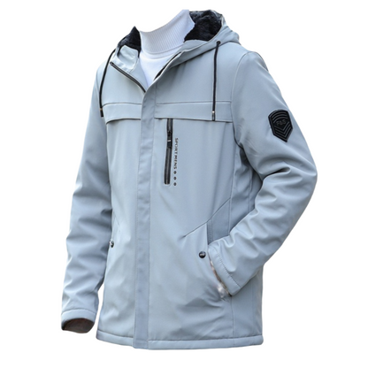 【50% de descuento】 [M-4XL] Chaqueta gruesa con capucha y cortavientos para hombre, otoño e invierno, para actividades al aire libre, informal, 2026