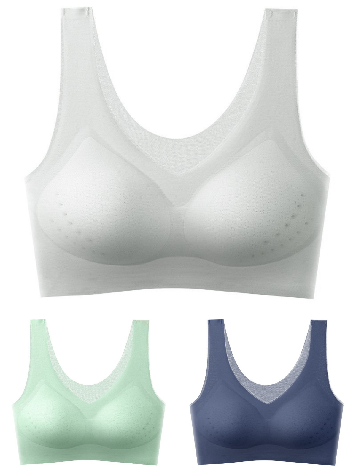 ❄️🧊【Oferta limitada】✨【Juego de 3 piezas】【40–120KG】Sujetador push-up de seda helada 2026 – sin costuras, ligero y transpirable ❄️💃【Comodidad diaria máxima】