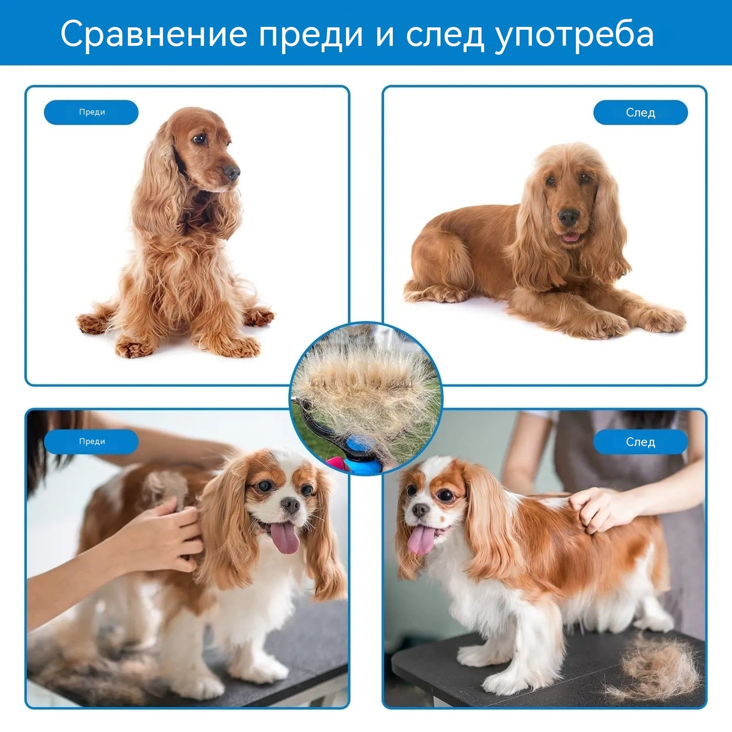 🐾 Професионален инструмент за премахване на мъртва козина от кучета и котки: нежен, ефективен и без косми у дома ✨💖