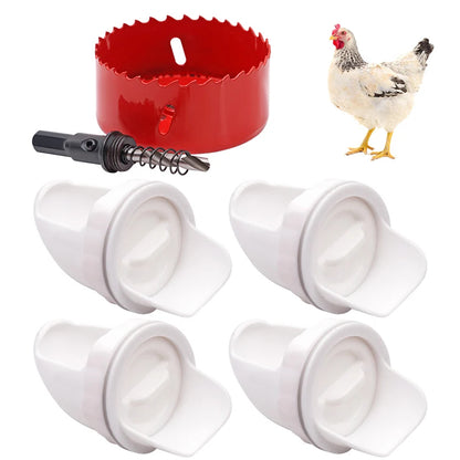 🐓【15 Comederos + Abridor de Agujeros】Comedero Automático para Pollos, Patos y Gansos