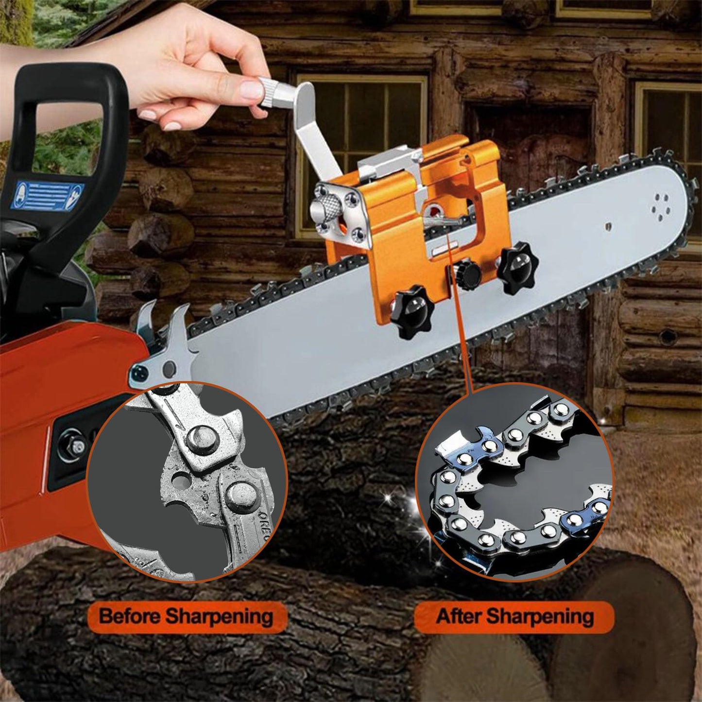 🧰[Venta caliente] Amoladora de cadena de motosierra, amoladora de rotación manual de cadena de motosierra