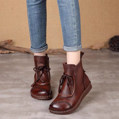 🔥✨【35-40】👢Vysoce kvalitní módní dámské retro měkké kožené kotníkové boty