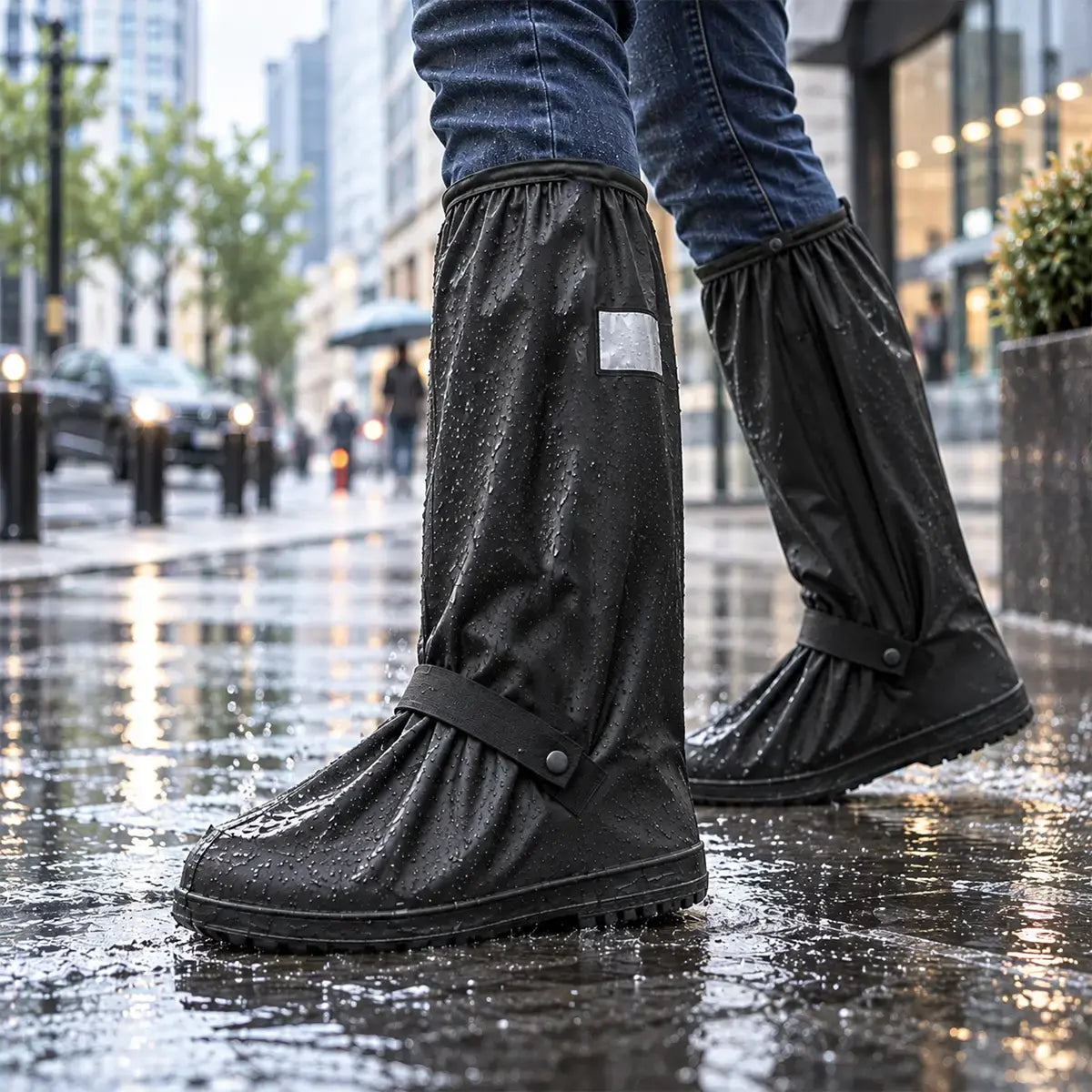 ☔ Максимална защита от дъжда! Високи водоустойчиви калцуни (височина 40 см)! Дебела противоплъзгаща подметка · Издръжлив PVC!