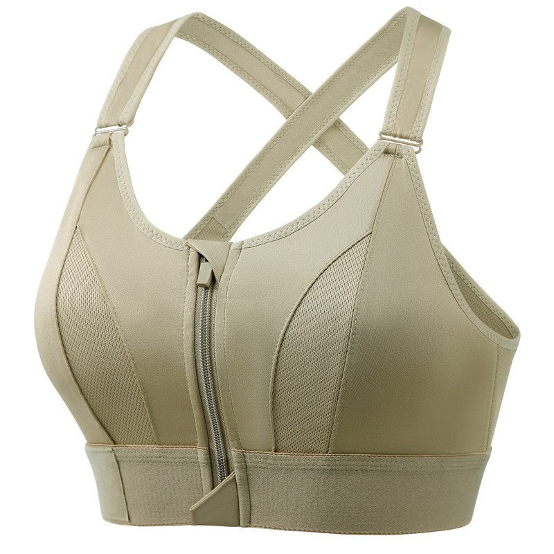 💖【Compra 1 y llévate 1 gratis】✨【S-5XL】Sujetador deportivo ajustable con cremallera frontal sin aros, soporte firme y espalda cruzada