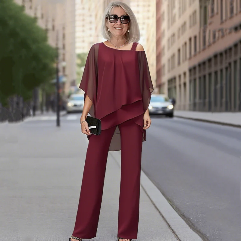 ⏳Oferta por tiempo limitado⏰【50-120KG】👚👖Conjunto de dos piezas para mujer, conjunto de hombros descubiertos agradable para la piel✅【Top + Pantalones】