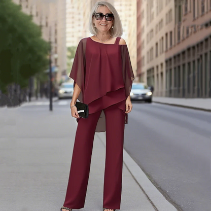 ⏳Oferta por tiempo limitado⏰【50-120KG】👚👖Conjunto de dos piezas para mujer, conjunto de hombros descubiertos agradable para la piel✅【Top + Pantalones】