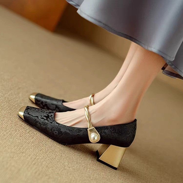 💕🌈【35-40】✨Dámské boty Mary Jane, s retro vzorem a vyšívanými květinami, trendy, léto 2025👡