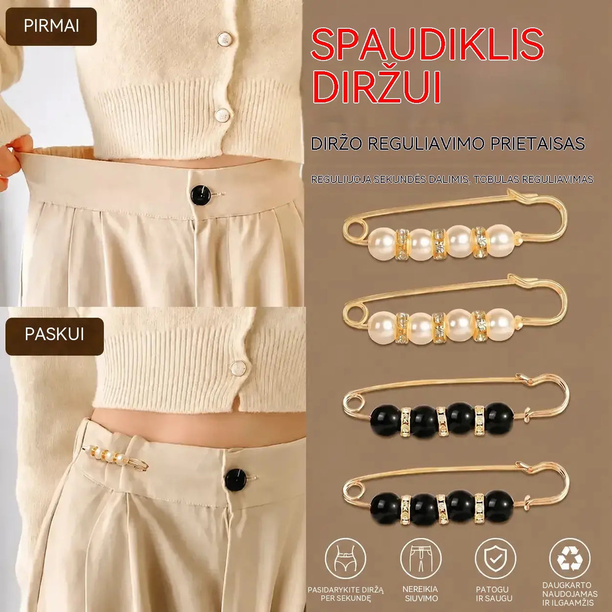 ✨【13 dalių rinkinys】🌸Perlinių segių rinkinys: dekoratyvinės segės kardiganams ir suknelėms