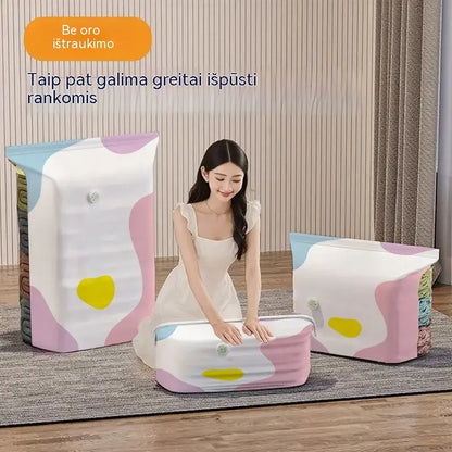 🧳【5 dalių rinkinys】💨 Didelis, suspaudžiamas vakuuminis maišas daiktams laikyti: nereikia siurblio, sandarus; idealiai tinka vietai taupyti lagamine ir namuose ✈️