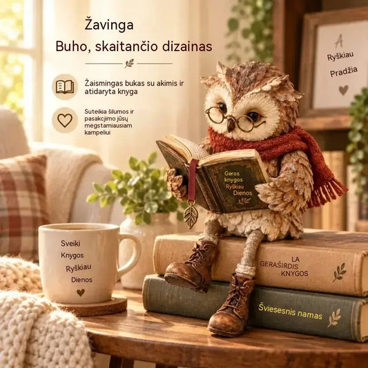 💥 50 % nuolaida ribotą laiką! 🦉 Žavinga knygą skaitančios pelėdos figūrėlė