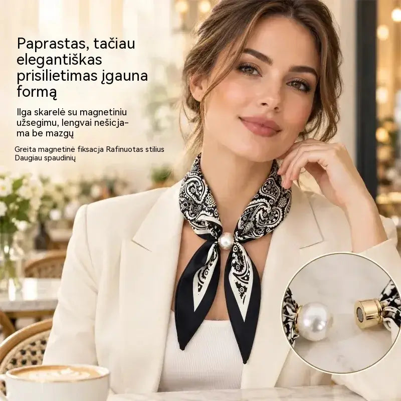 ✨ 4 Siaurų Šilkinių Skarelių Rinkinys – Lengvas ir Elegantiškas Aksesuaras Pavasariui ir Vasarai 🌷 Kaklui, Plaukams ar Rankinei