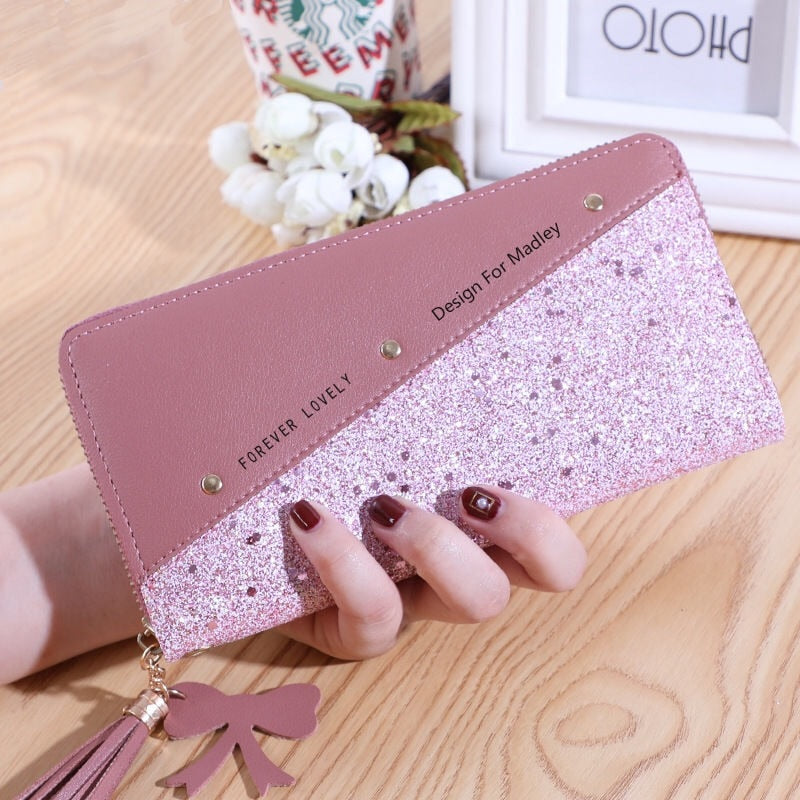 🔥【Compra 1 y recibe 1 gratis】👛 Billetera para mujer de gran capacidad con doble cremallera y diseño moderno en contraste