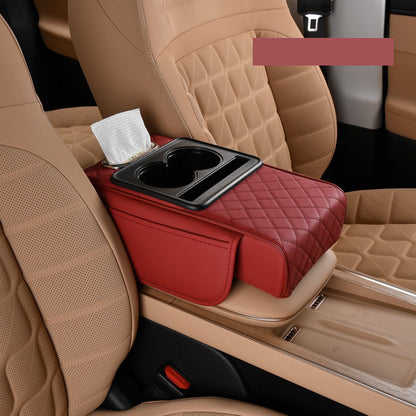 🚗Univerzální kožený potah na loketní opěrku do auta 4 v 1 ✅ Vestavěný box na kapesníky ✅ Držák na nápoje-3996251