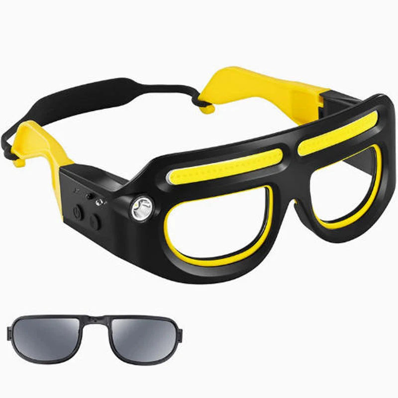 👓💡Linterna frontal LED recargable con gafas