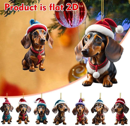 🎄【9 kusů】🐕 Vánoční ozdoby na stromeček ve tvaru štěňátek