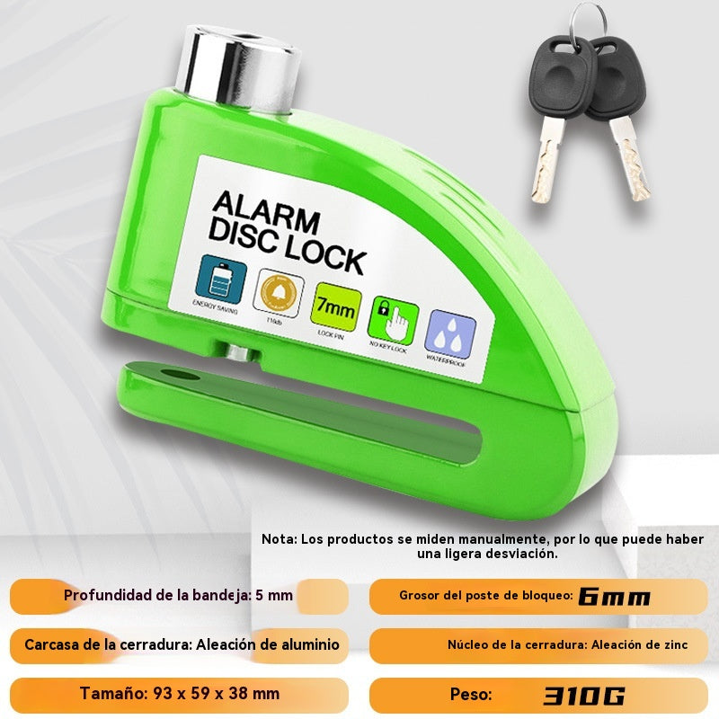 🏍️💨Nuevo bloqueo de freno de disco para motocicleta recientemente actualizado con capacidad de carga, alarma antirrobo y función de bloqueo del freno de disco.