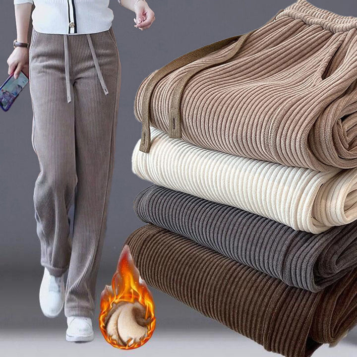 🔥【Venta caliente de otoño e invierno】 👖Nuevos pantalones casuales de terciopelo con perneras anchas, muy cómodos de usar.