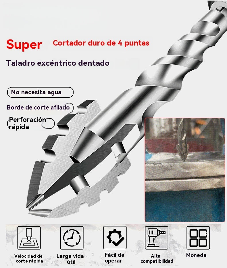 🥇 Súper duro filo de corte dentado, broca excéntrica de acero de tungsteno de 7.ª generación【3+4+5+6+8+10+12mm】