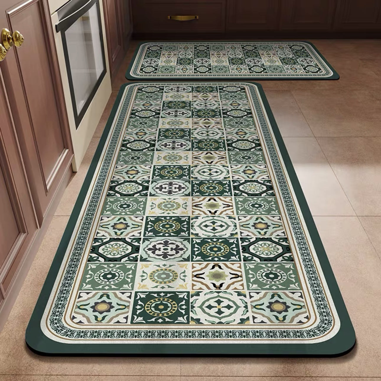 💥【Kúpte 1 a dostanete 1 zadarmo】【Predáva sa ako horúce rožky】Protisklzové a vysoko savé predložky do kuchyne a kúpeľne【40*60+40*120cm】