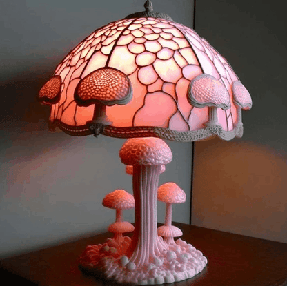🔥 🍄Namizna svetilka iz vitraža z motivom gob iz serije Plant🎉