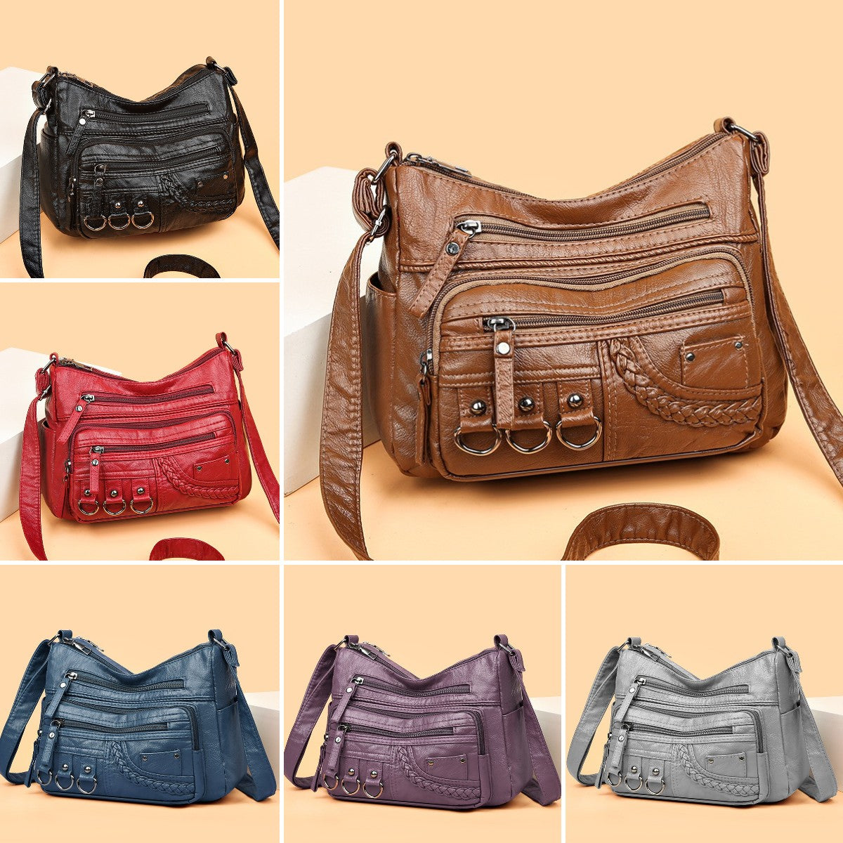 💥【Časovo obmedzená akcia】👜Nová mäkká kožená taška cez rameno s veľkou kapacitou