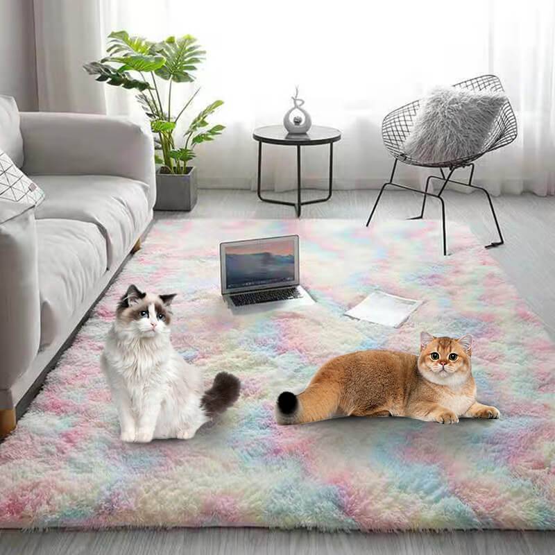 🌈【Alta calidad】🔥【100*200cm】Alfombra de felpa con degradado de color