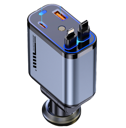 ⚡✨ Ultra-hiter avtomobilski polnilnik: dva izvlečna USB-C vrata s Starlight ambientalno osvetlitvijo in inteligentno varnostno zaščito 🚗💫