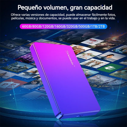 【80GB】Disco duro portátil gran capacidad y almacenamiento fácil de transportar