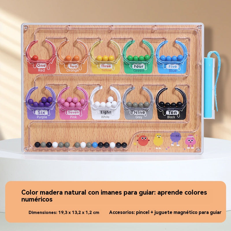 🧒👦🧠【¡Compra 1 y llévate otro gratis! 】¡Diversión educativa con el laberinto magnético de madera! Juguete de habilidad para niños.