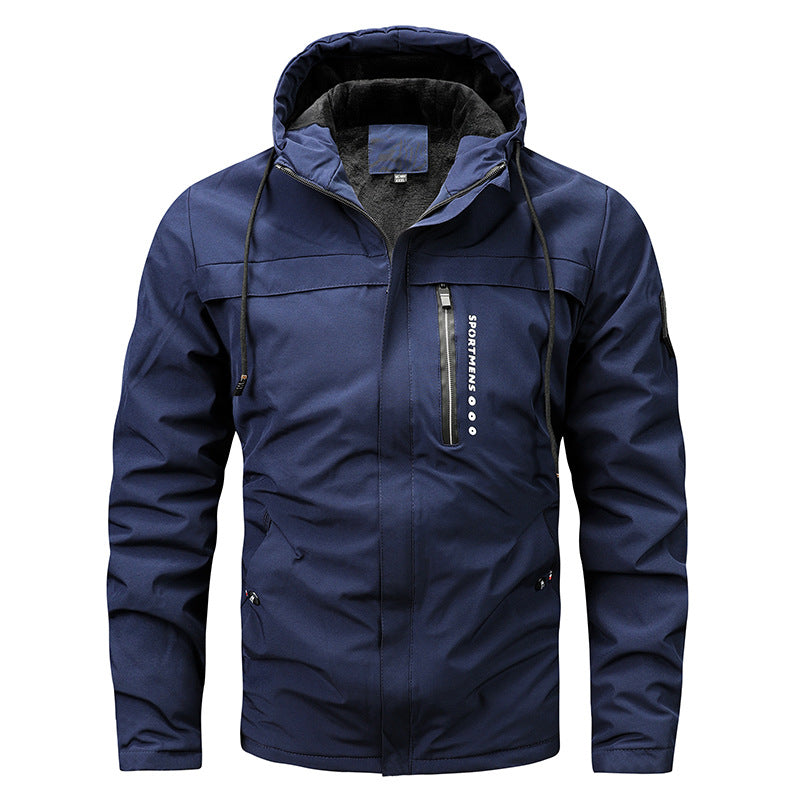 【50% de descuento】 [M-4XL] Chaqueta gruesa con capucha y cortavientos para hombre, otoño e invierno, para actividades al aire libre, informal, 2026