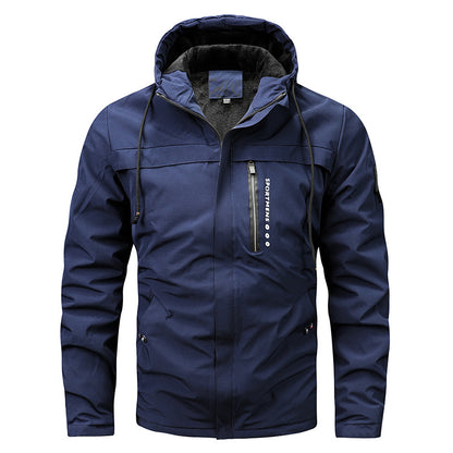 【50% de descuento】 [M-4XL] Chaqueta gruesa con capucha y cortavientos para hombre, otoño e invierno, para actividades al aire libre, informal, 2026